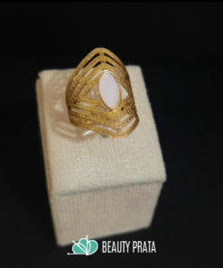 Anel Folheado á Ouro Losango/Pedra Zircônia