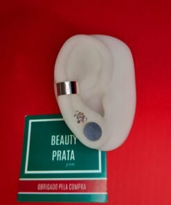 Brinco Prata de Encaixe Larga Lisa - Imagem 3