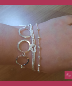 Pulseira de Prata Três Círculos - Imagem 2