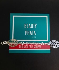 Pulseira de Prata Folhas
