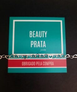 Pulseira de Prata Corações