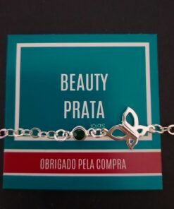 Pulseira Prata Borboleta/Pedrinha