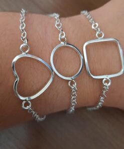 Pulseira Prata Coração - Imagem 2