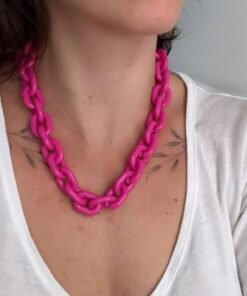 Colar Elo Resina Pink