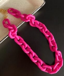Colar Elo Resina Pink - Imagem 2